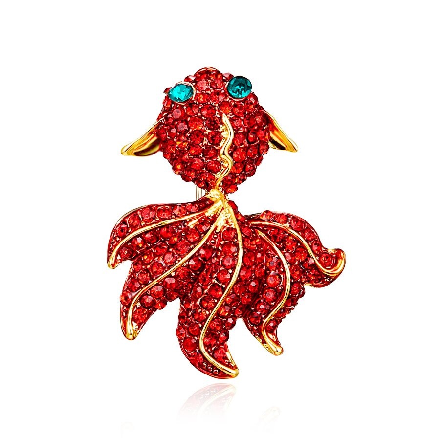 Fish Rhinestone Brooch Pin Jewelry Vintage Banquet Big Brooches for Women Crystal Pins And Brooches Accessories