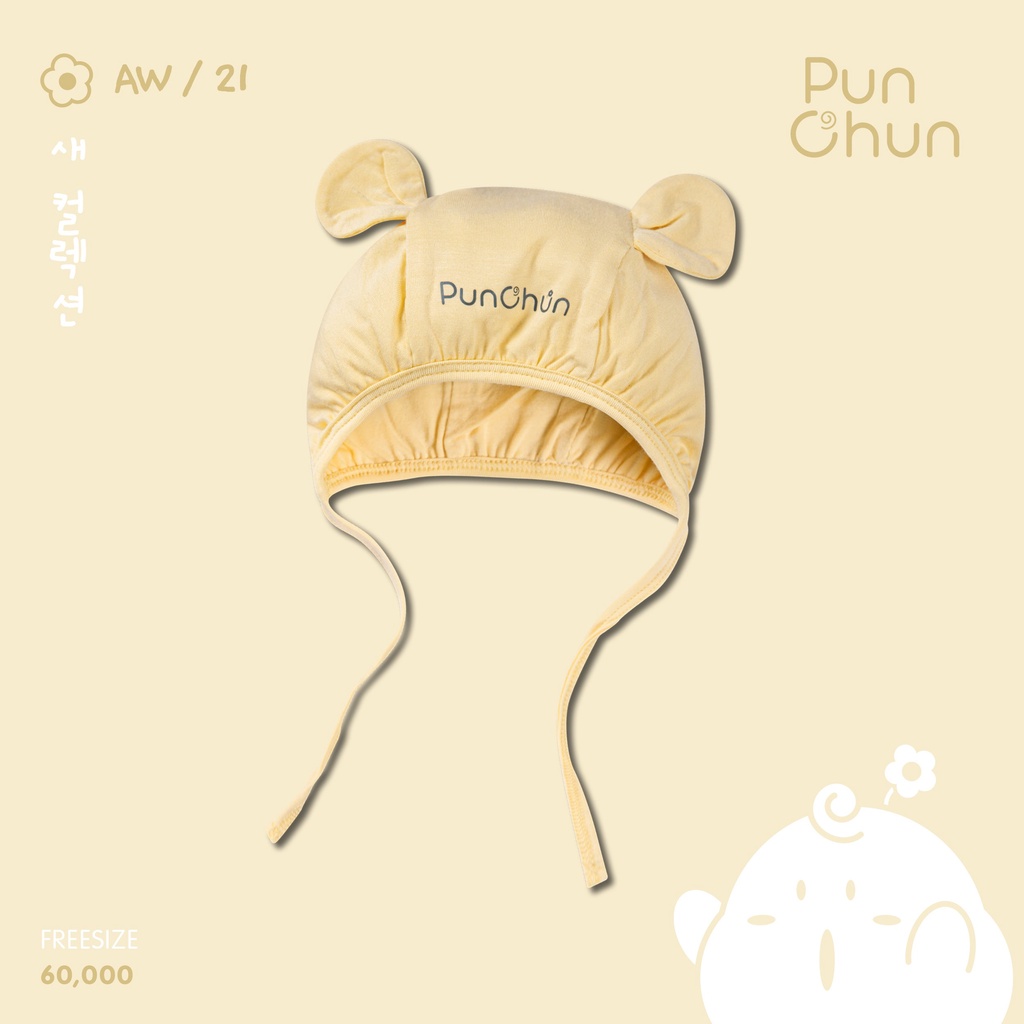 Punchun mũ tai gấu sơ sinh AW2021D08