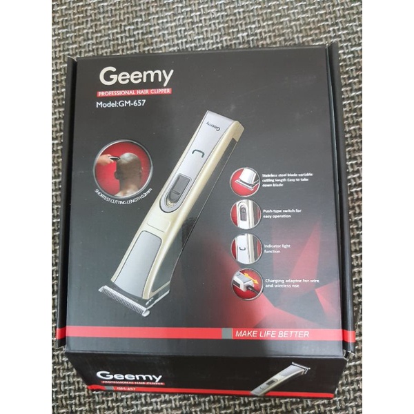 tông đơ Geemy cạo và hớt tóc 4 cữ cao cấp có đèn hiển thị