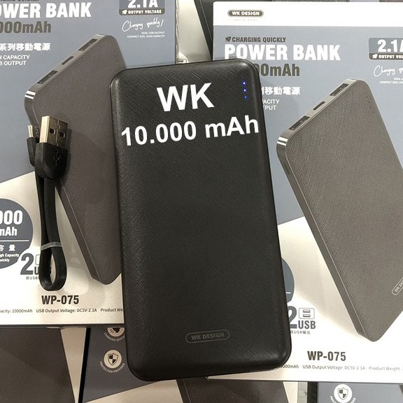 Pin cục sạc dự phòng remax 10000mah với thiết kế vân sọc chống trơn 2 đầu ra giúp sạc nhiều điện thoại tiện ích