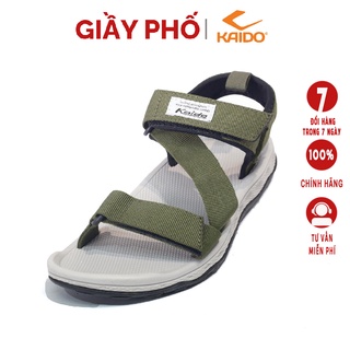 Dép Salsan Quai Hậu Kaido Màu Xanh Rêu KD2199, Đế Cao Su Xẻ Rãnh Chống Trơn Tượt, Bảo Hành 12 Tháng