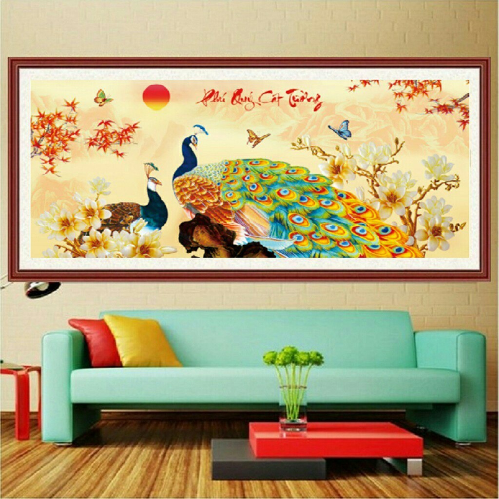 Tranh đính đá Phú quý cát tường 102x50cm - LV165