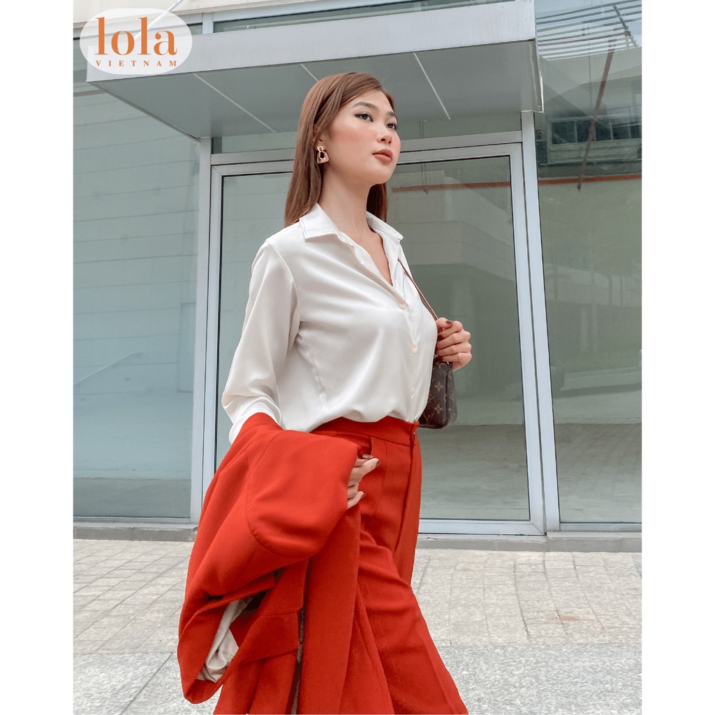 Bộ Vest Nữ Dài LOLA VIETNAM Thiết Kế Công Sở Áo Blazer Có Lót Vai và Quần Dài Form Đẹp Đi Làm Sang Chảnh SET02