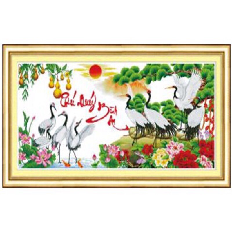 Tranh thêu chữ thập Phú Quý Bình An Lv3242 (154x73) chưa thêu