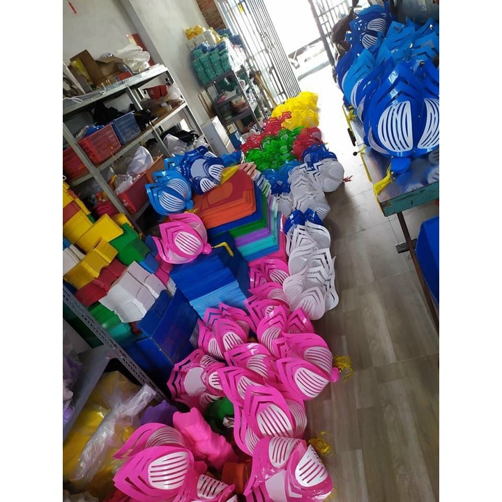 SET 5 Đèn lồng nhựa hoa sen xuyên sáng trang trí quán cafe, sân vườn, chùa, đường phố