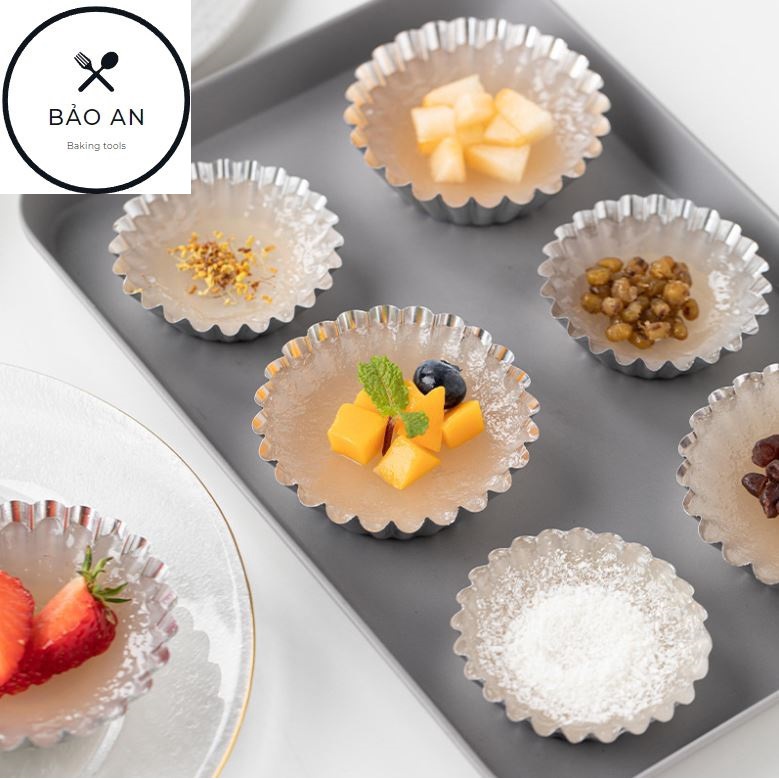 Khuôn nướng bánh tart nhôm hoa cúc size lớn