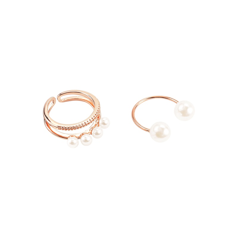 Bộ Nhẫn Đính Ngọc Trai Thiết Kế Đơn Giản Sang Trọng