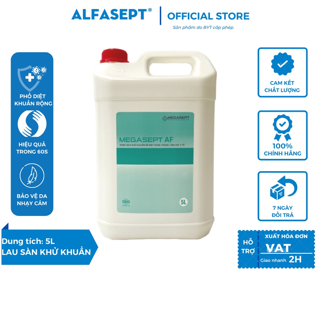 Dung Dịch Lau Bề Mặt MEGASEPT AF Giúp Sát Khuẩn, Khử Trùng Nhanh Chóng Và Hiệu Quả Chai 1L