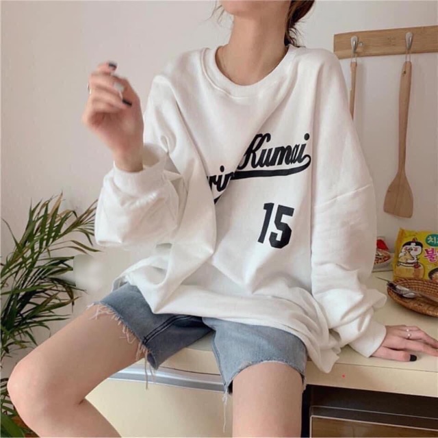 Áo nỉ sweater Yurina 15 [FREESHIP] Áo nỉ cổ tròn tay bồng ulzang phong cách vintage retro 2021