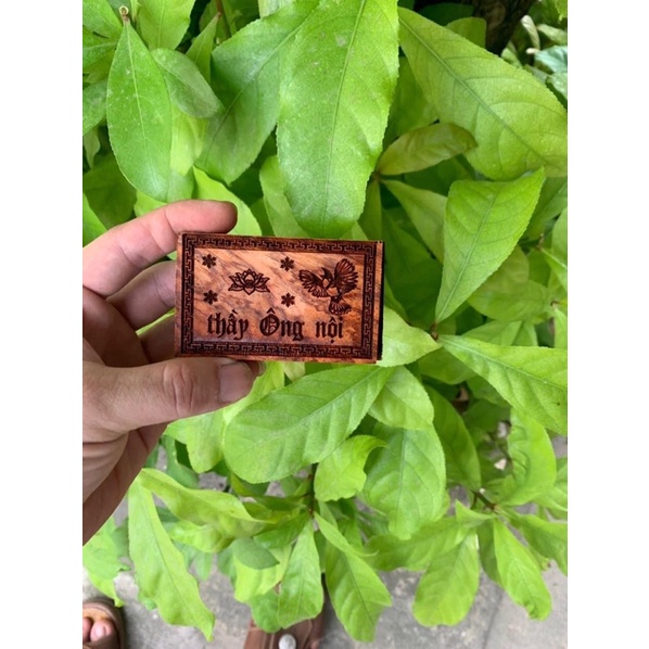 Bảng tên Cài Lồng chim gỗ mun. cẩm hương