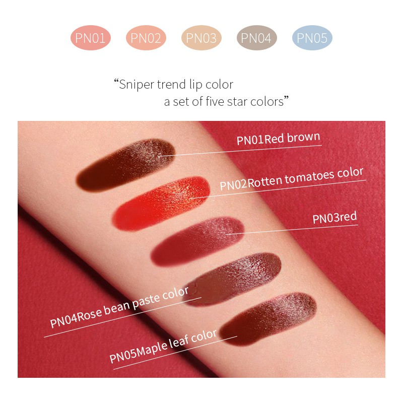 Bộ 5 son môi Pinkyfocus màu nhung chống thấm nước | BigBuy360 - bigbuy360.vn