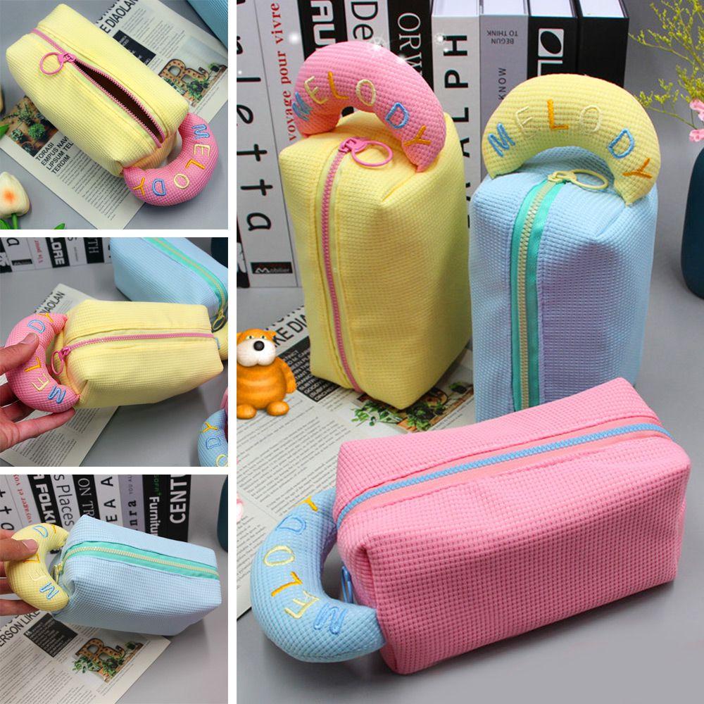 KUNHEV Túi Đựng Bút In Họa Tiết Hoa Mẫu Đơn Dễ Thương Nhỏ Gọn Tiện Dụng Cho Học Sinh