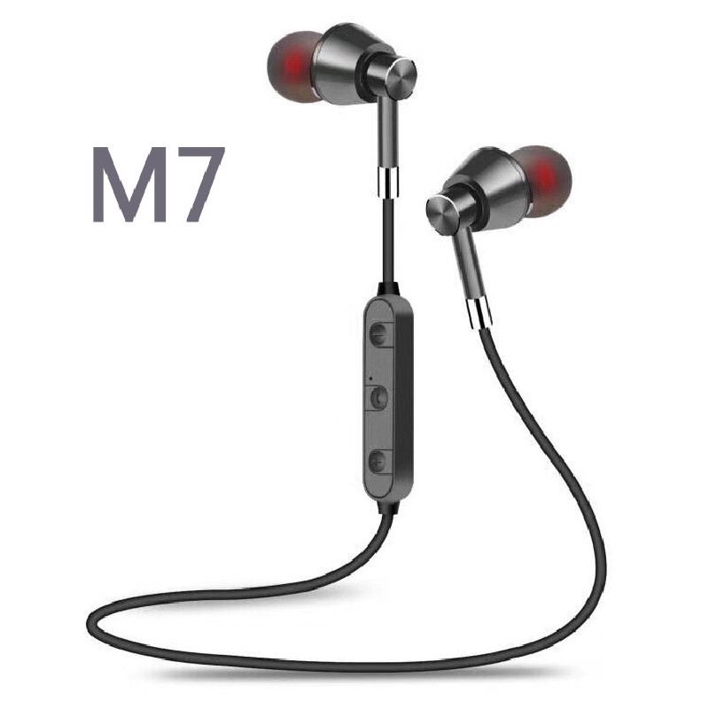 Tai nghe M7 bluetooth thể thao dạng có dây vòng sau cổ tích hợp nam châm