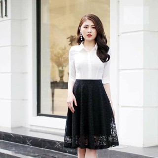 Chân váy xòe ren hao trẻ trung cá tính