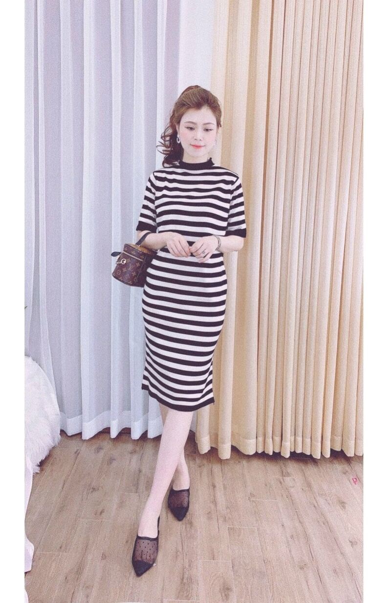 [Mã WAINCU20 hoàn 20% xu đơn 99k] Váy len cổ tròn dài quảng châu nhiều màu | BigBuy360 - bigbuy360.vn