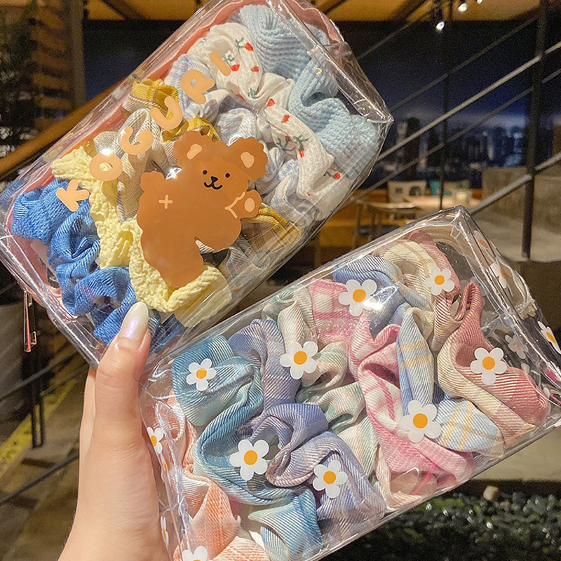 Set Scrunchies / Dây Buộc Tóc Nhiều Màu Sắc Phong Cách Hàn Quốc Thời Trang Cho Phái Nữ Dễ Thương