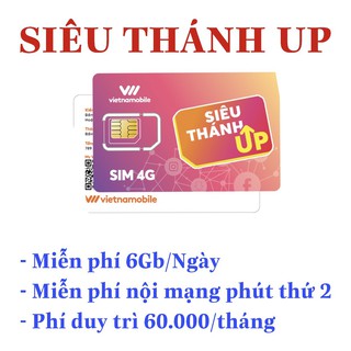 Sim 4G Vietnamobile Gói Siêu Thánh Up 6Gb Tốc Độ Cao Ngày