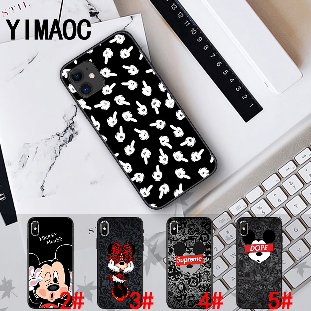 Ốp điện thoại mềm họa tiết Supreme và chuột Mickey dễ thương 103A cho iPhone XS Max XR X 11 Pro 7 8 6 6S Plus