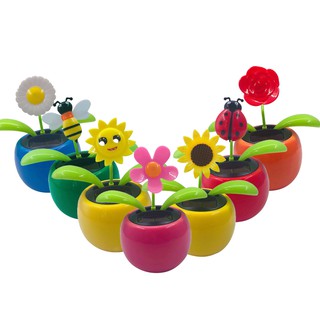 Solar Power Flip Flap Flower For Car Decoration Swing Dancing Flowers Toy Gift