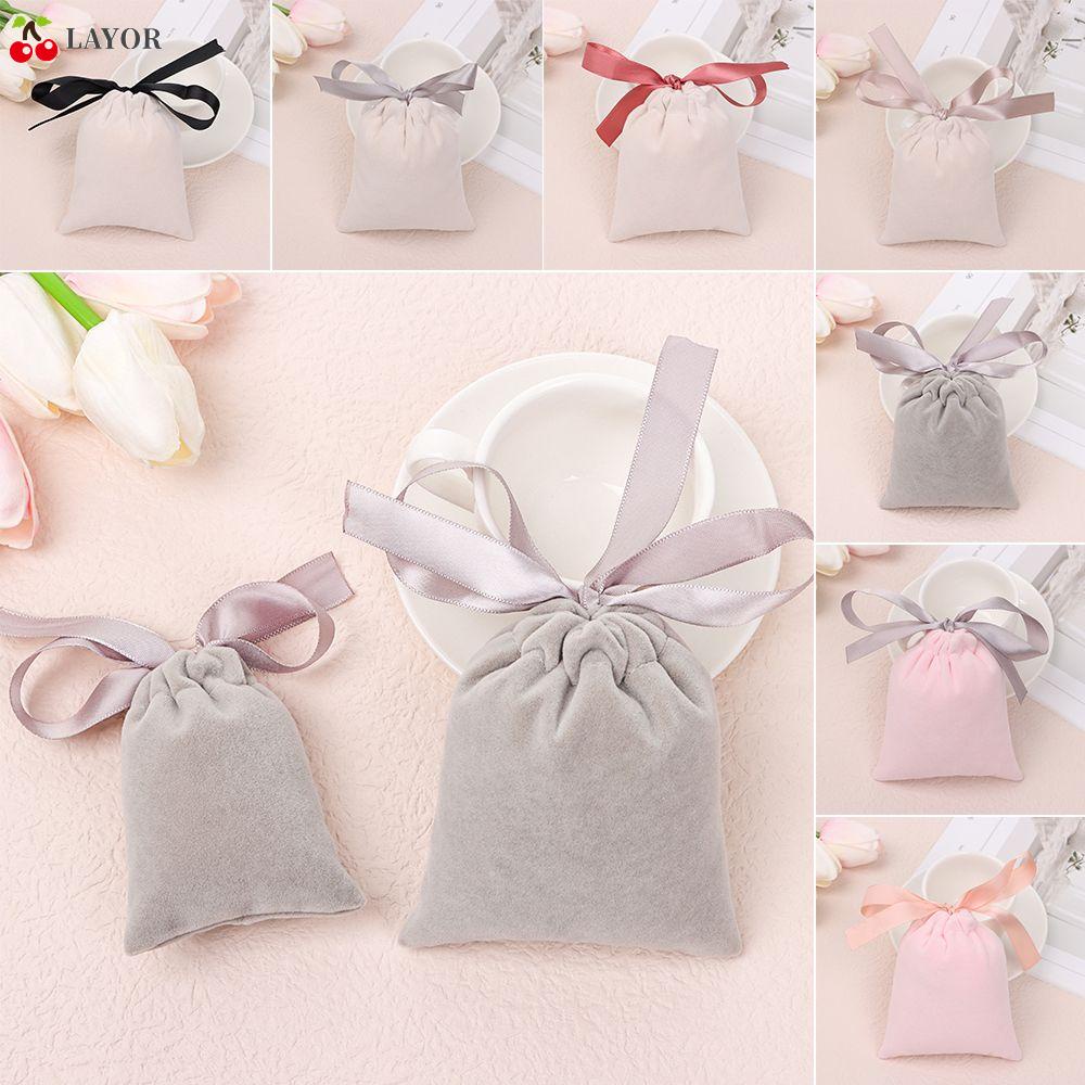 Túi Dây Rút Đựng Trang Sức/Vòng cổ Bằng Vải Nhung Nỉ Thời Trang