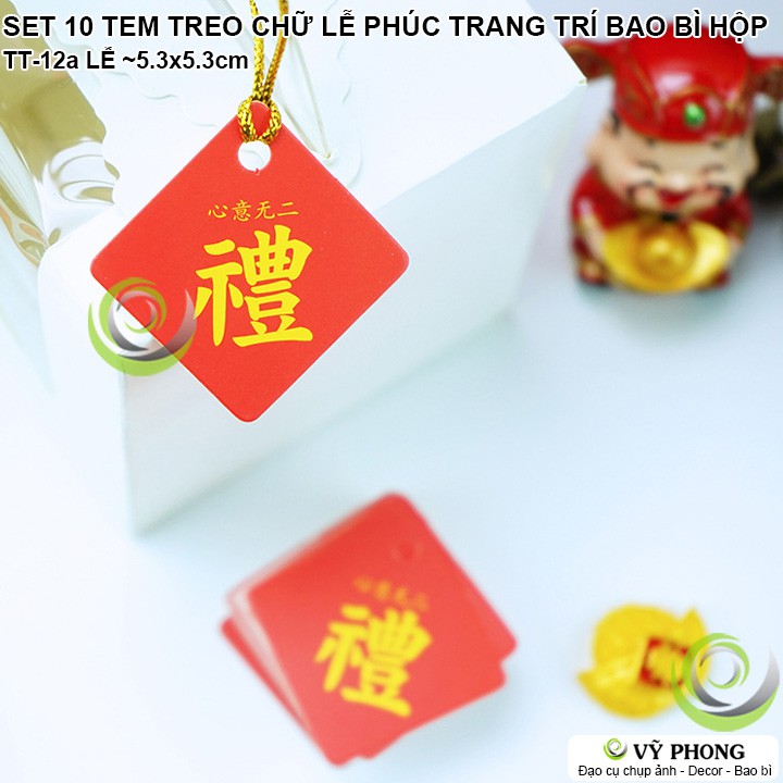 SET 10 TEM TREO HỘP BÁNH TRUNG THU TAG TREO CHỮ LỄ PHÚC ĐỎ TẾT NĂM MỚI TRANG TRÍ BAO BÌ HỘP QUÀ TẶNG TÂN XUÂN TT-12