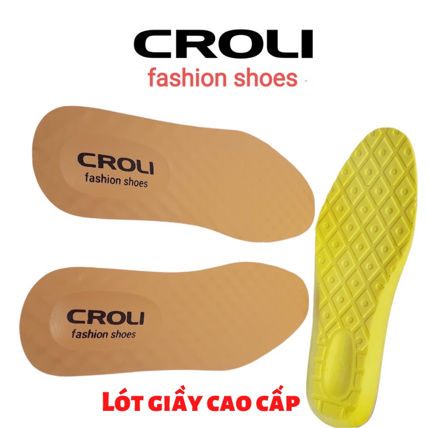 Lót Giày CROLI.Miếng Lót Giày Nam,chất liệu cao su non siêu mềm,giúp massge chân LG-068