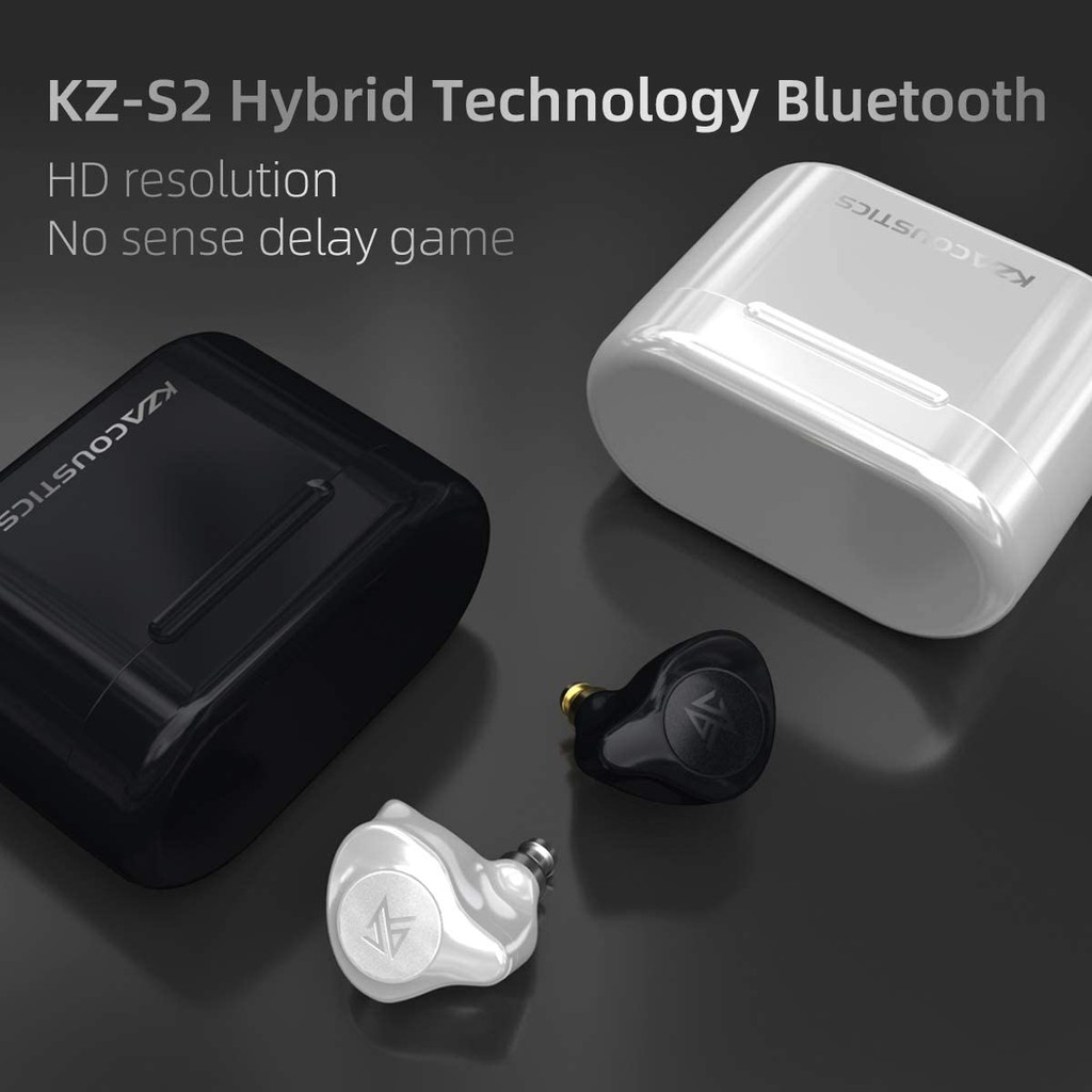 Tai nghe True Wireless KZ S2 - Hàng chính hãng | Bluetooth 5.0, Game Mode, 1BA + 1DD, Pin 18 giờ