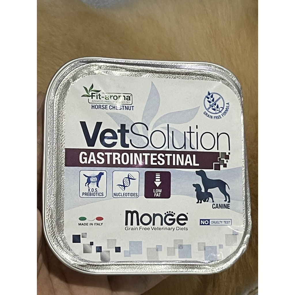 Thức ăn ướt HỖ TRỢ TIÊU HOÁ cho chó - Pate MONGE VETSOLUTION GASTROINTESTINAL cho chó - Hộp 150gr