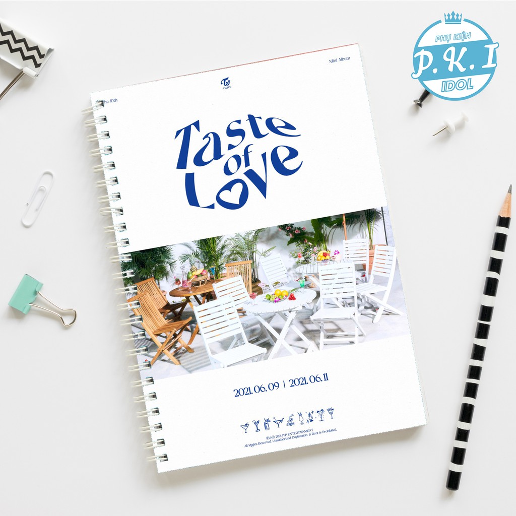 Sổ Còng Notebook In Hình Mini Album &quot;Taste Of Love&quot; và hình Các Thành Viên Của TWICE