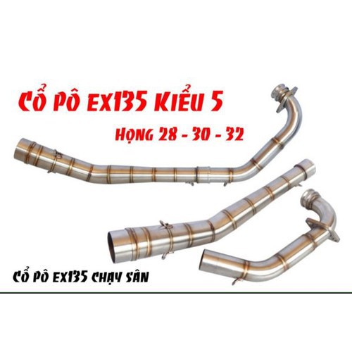 Cổ pô tăng 2 khúc R8 Raching xịn dành cho xe Exciter135 - 4 số / 5 số _Dochoixemaynhapkhau