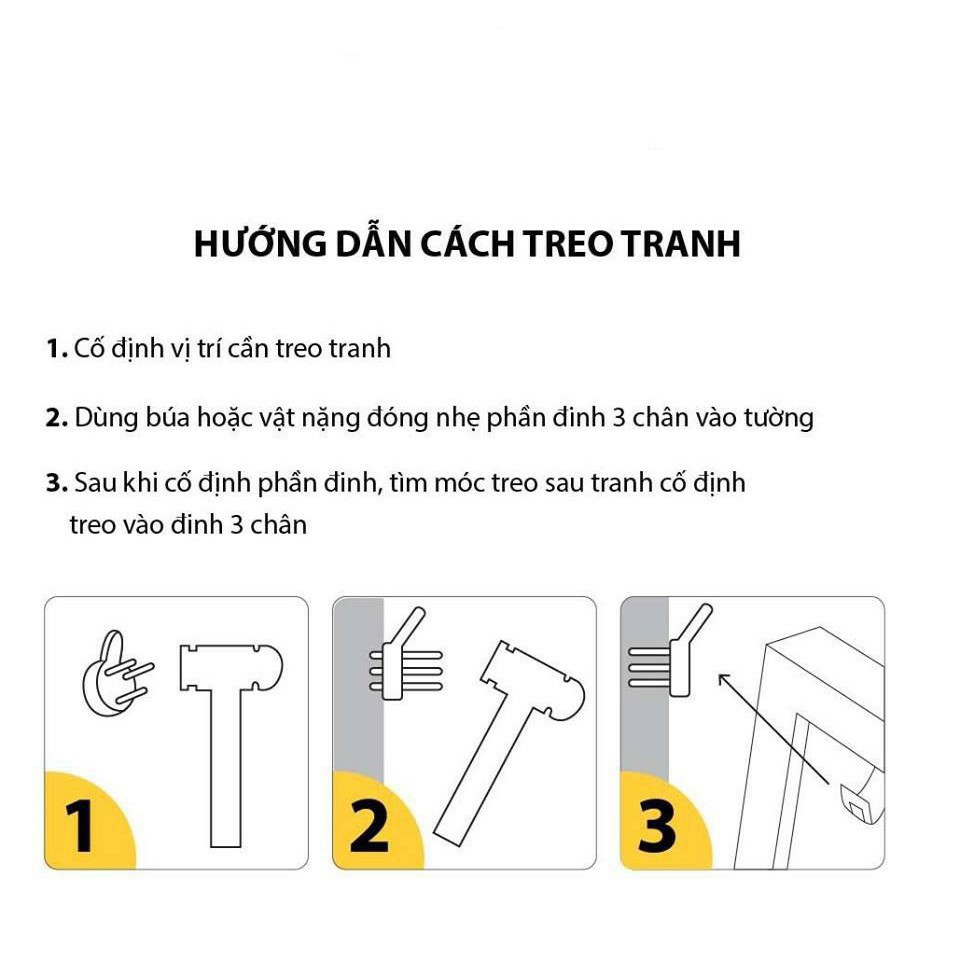 Đinh treo tranh ba chân không cần khoan đục tường - 4 cái