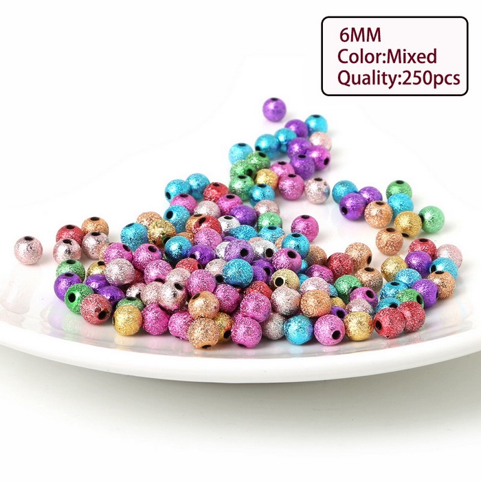 Hạt xỏ lỗ hỗn hợp hình tròn 6-12mm bằng acrylic làm trang sức thủ công