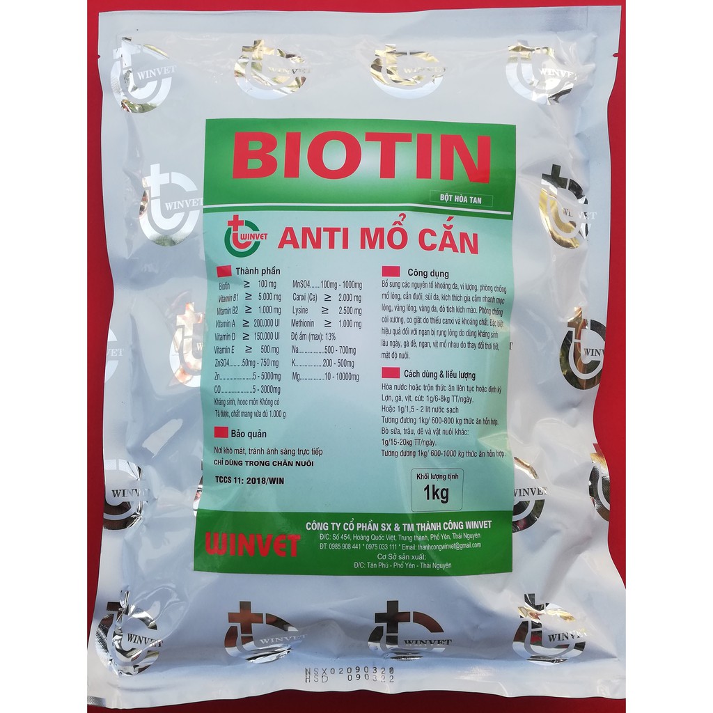 1 gói 200g BIOTIN ANTI Mổ cắn phòng chống mổ lông, cắn đuôi, sùi da, kích thích gia cầm nhanh mọc lông, đỏ tích kích mào