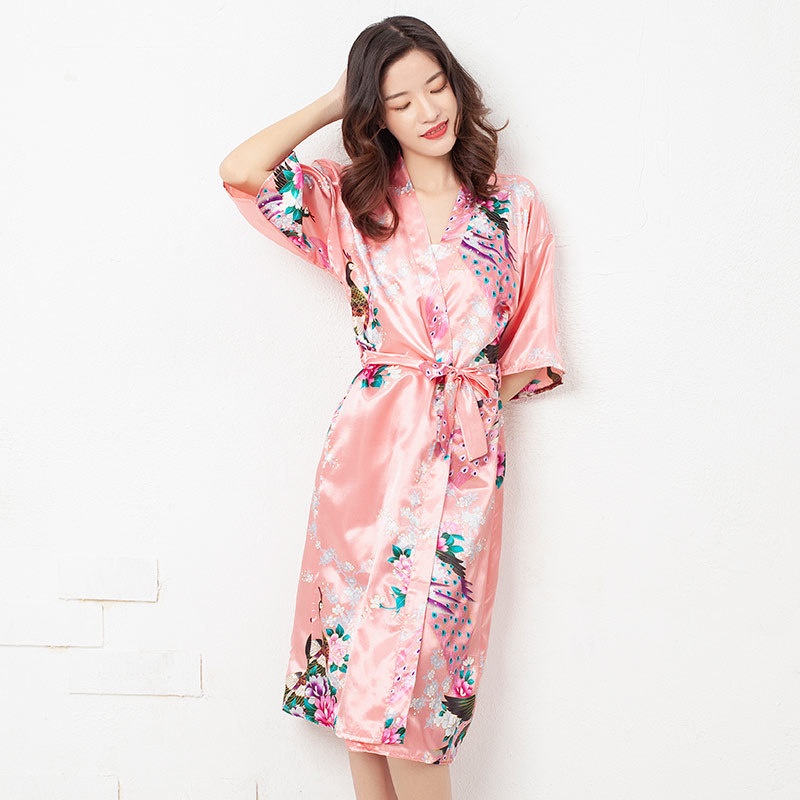 Áo choàng ngủ bằng lụa lạnh quyến rũ cho nữ | BigBuy360 - bigbuy360.vn