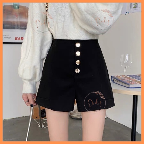 Quần Short Nữ Cao Cấp Cạp Cao 4 Cúc Chất Tuyết Mưa Dáng Ôm Phong Cách Hàn Quốc Sang Chảnh Daily