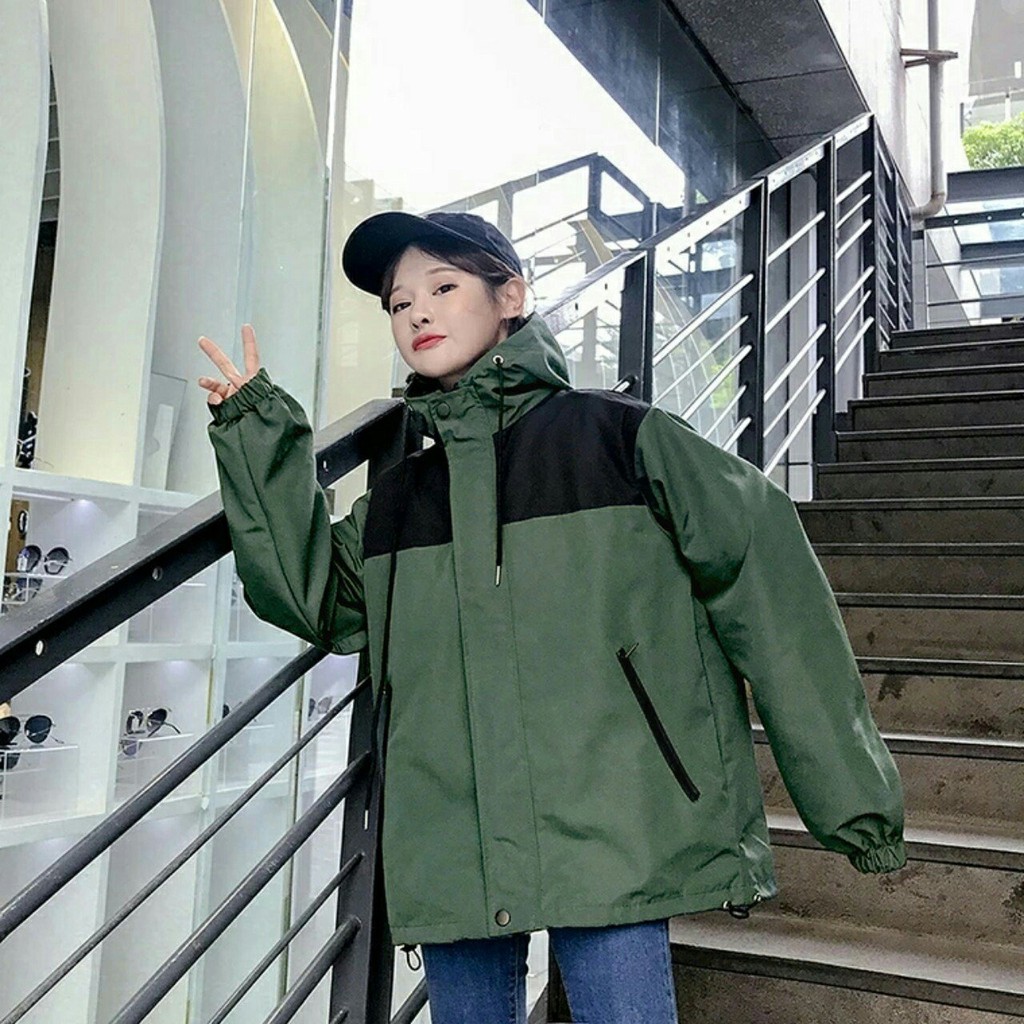 [Mã MASK2610K giảm 10K đơn từ 50K] [S01] Áo khoác dù nữ 2 lớp ANSWEAR form rộng cá tính - M050 | BigBuy360 - bigbuy360.vn
