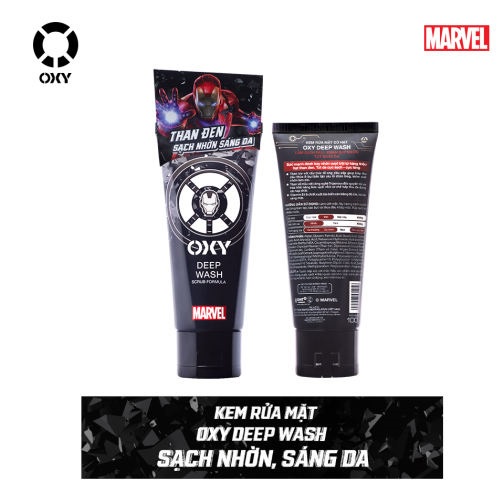 Sữa rửa mặt than hoạt tính có hạt sạch nhờn Oxy Deep Wash 100g