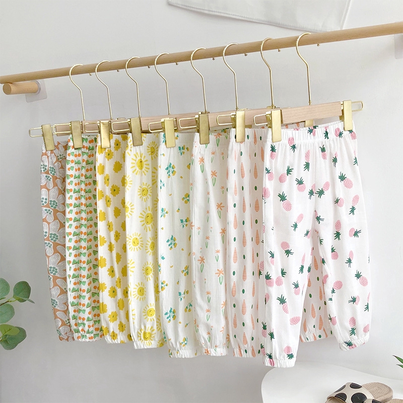 Quần dài cotton in họa tiết đáng yêu cho bé trai và gái