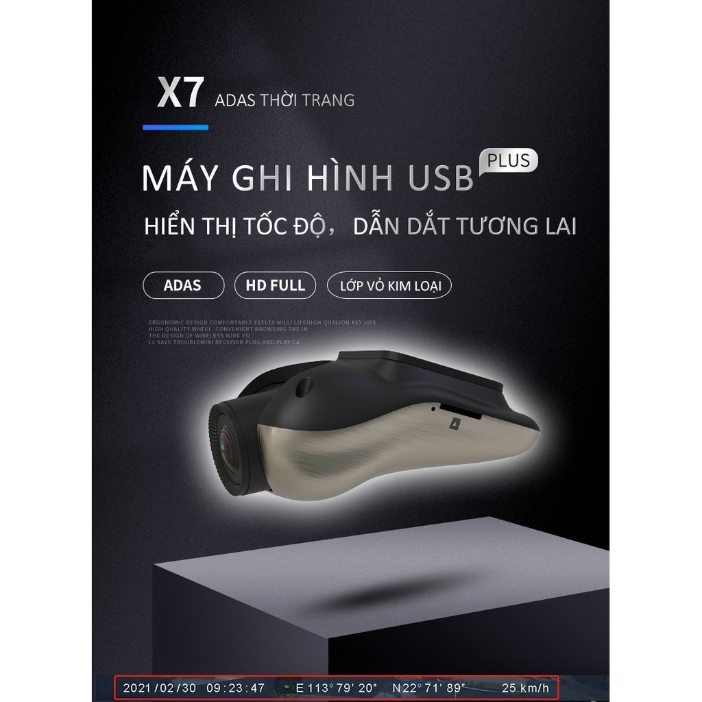 Camera hành trình ô tô W6A  - camera hành trình có ADAS, GPS, cảnh báo va chạm - cắm cổng USB màn android