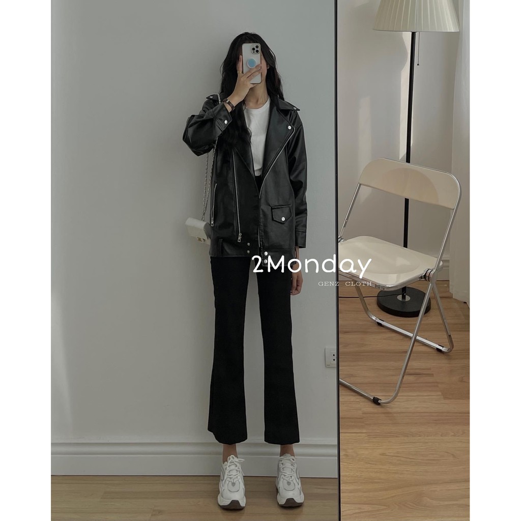 [Ảnh thật] Áo jaket da đen siêu đẹp