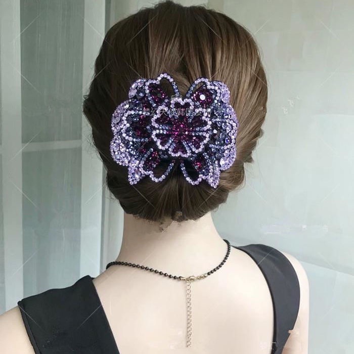 Kẹp tóc Haimeikang đính đá hình hoa lớn phong cách thời trang mùa xuân cho nữ