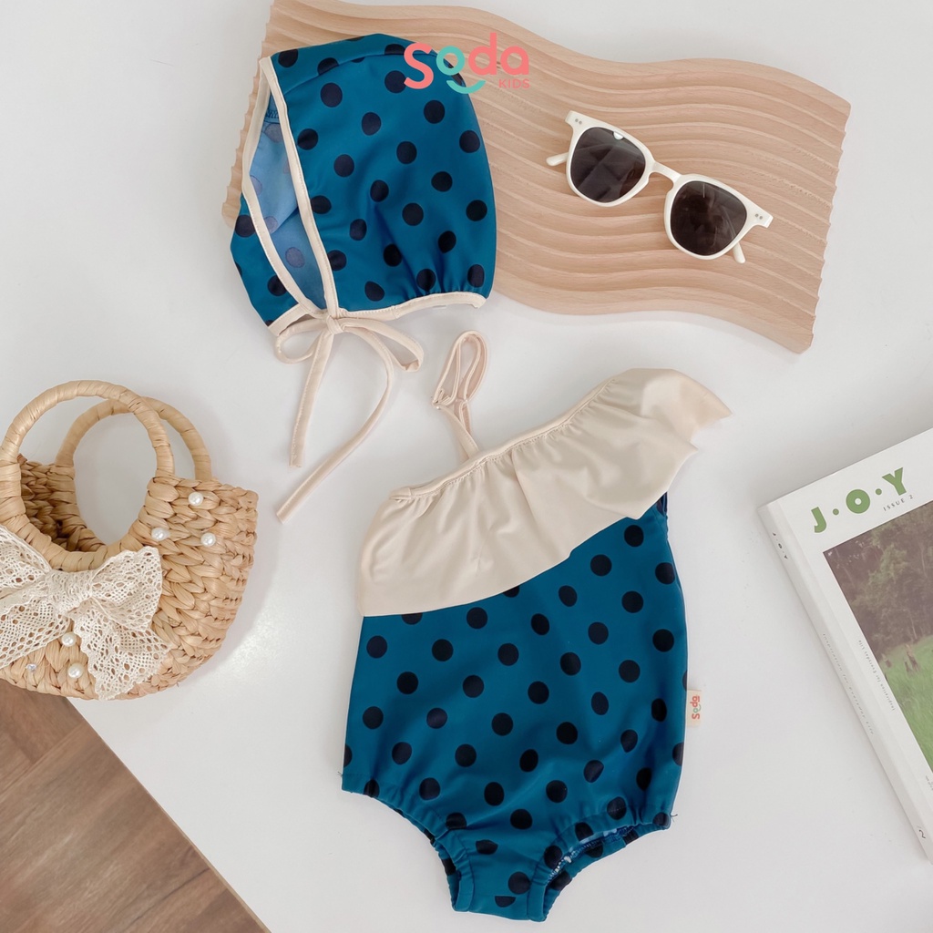 Bộ đồ bơi cho bé gái SODA KIDS phong cách bèo ren Hàn Quốc mềm nhẹ co dãn 4 chiều thoải mái