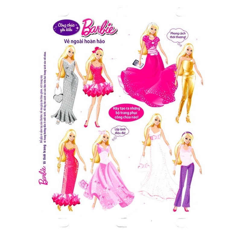 Sách ghép hình barbie thủ công - Công chúa yêu kiều