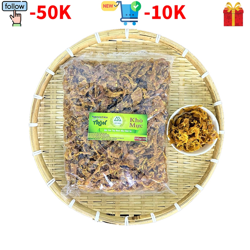 Khô Mực Xé Sợi Như Bình (500gr) Dùng Làm Nguyên Liệu Bánh Tráng Trộn Thơm Ngon Đậm Vị BÁN BAO ĐẮT HÀNG