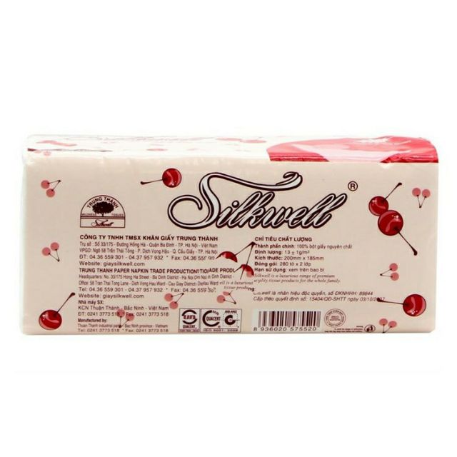 10 gói Khăn giấy rút 2 lớp SilkWell 280 tờ