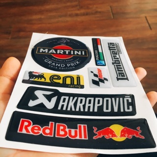 Miếng dán sticker Redbull Bitubo Eni cho mũ bảo hiểm xe máy