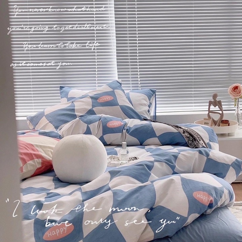 Set Bộ Vỏ Chăn Ga Cotton Living- Chất Cotton Mềm Mat, Thấm Hút Tốt _shinbedding