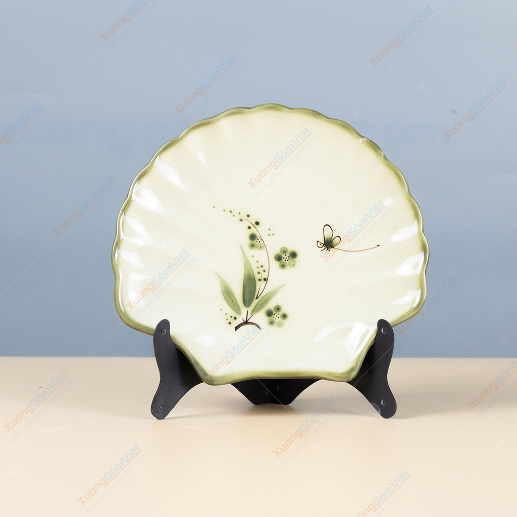 Bộ đĩa chuồn xanh set up bàn ăn gia đình - setup nhà hàng, quán ăn sang trọng và đẳng cấp - gốm bát tràng loại 1