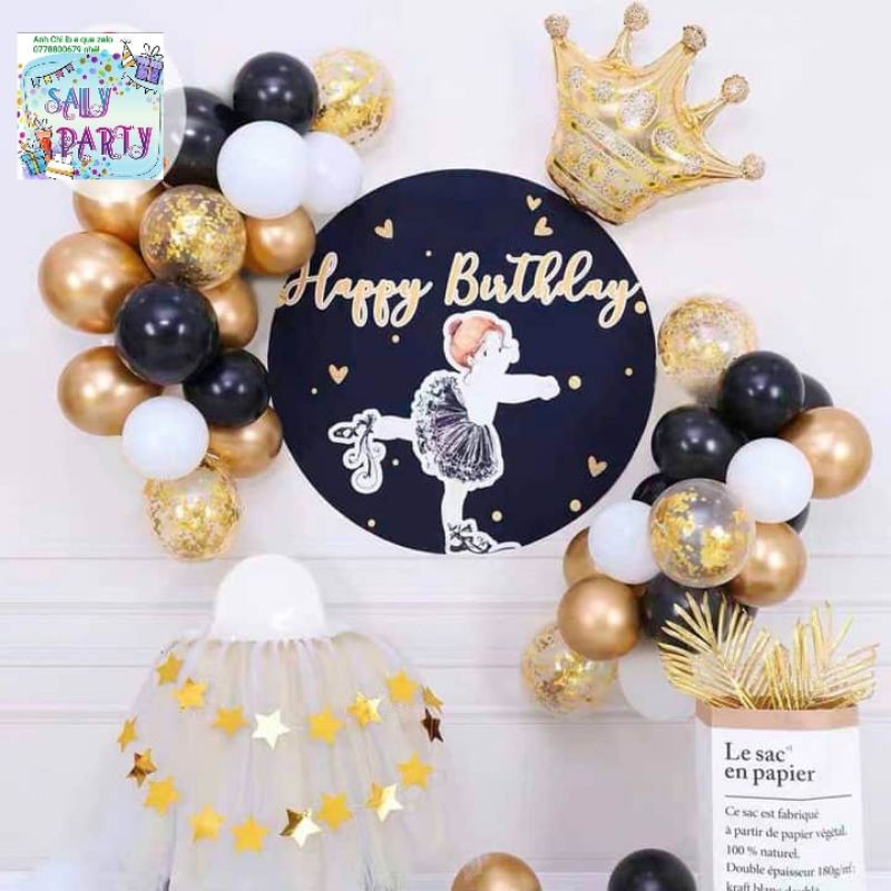 (KÈM BACKDROP MS5 ) SET BÓNG TRANG TRÍ SINH NHẬT CHO BÉ