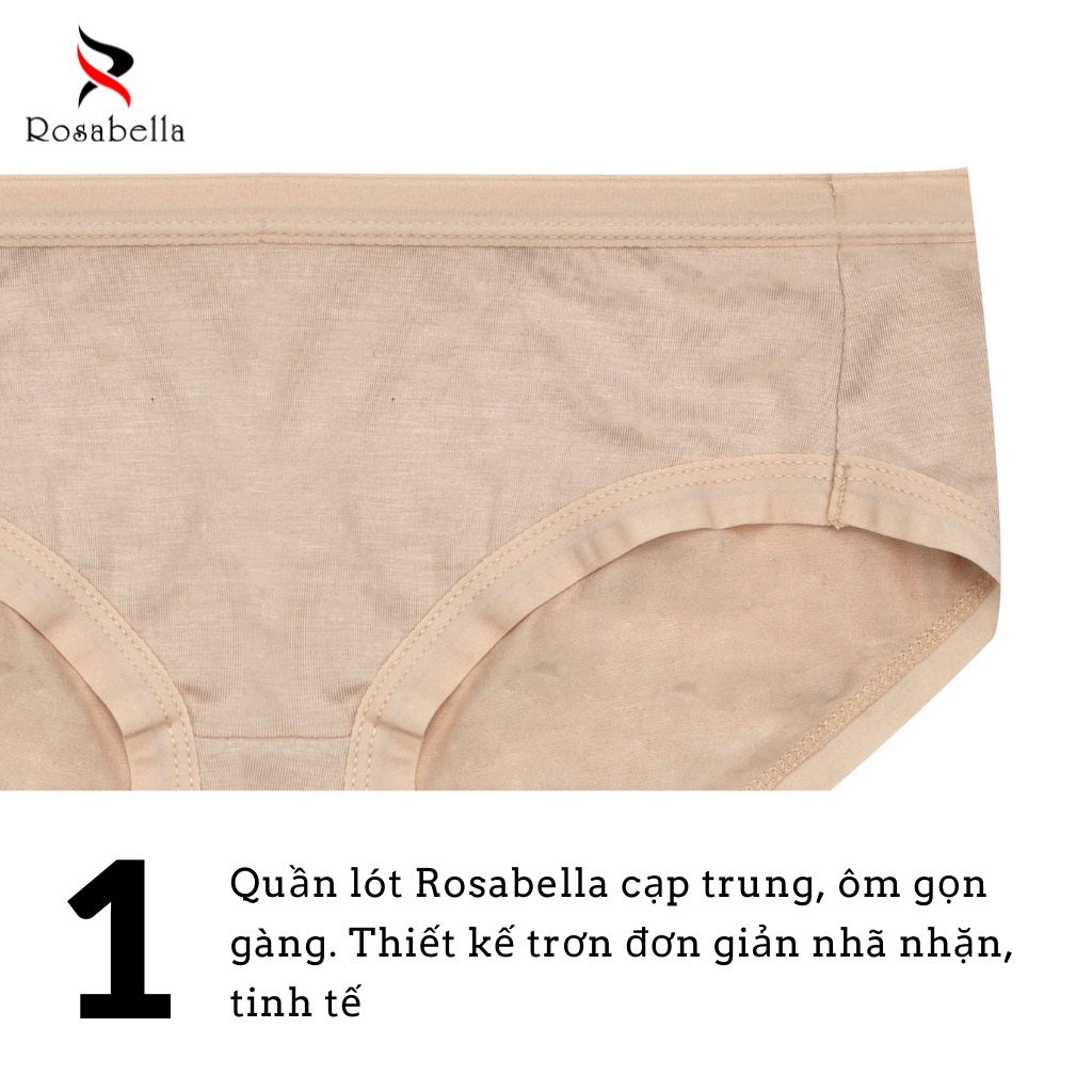 Quần Lót Cạp Trung ROSABELLA Chất Visco Kết Hợp Spandex Thoáng Mát Thân Thiện Với Làn Da RS12